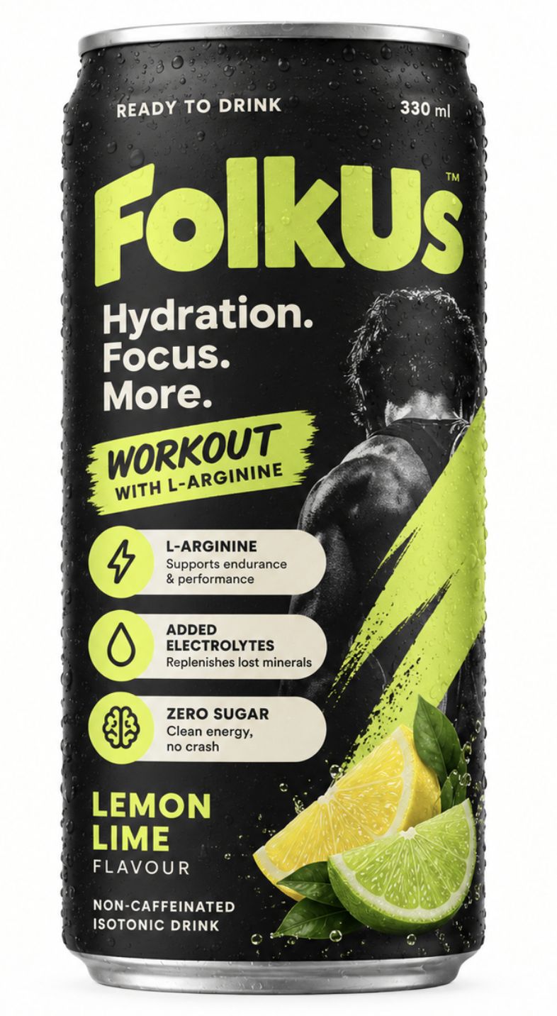 FolkUs Lemon Lime workout drink can